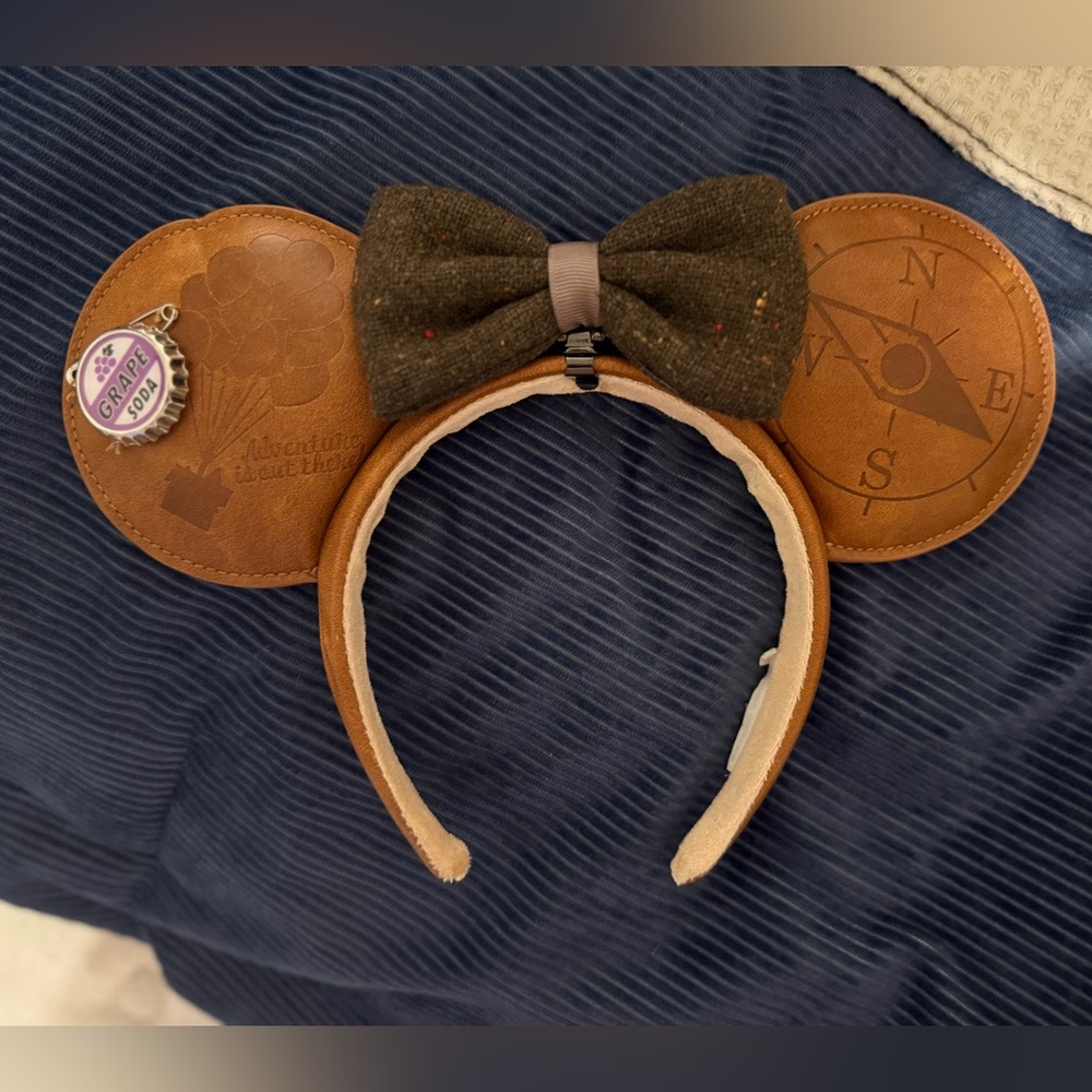 Disney UP Adventure Mickey or Minnie ears Headband with removable Bow
